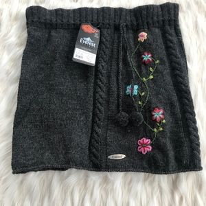Everest Design Charcoal Flower Skirt Size M